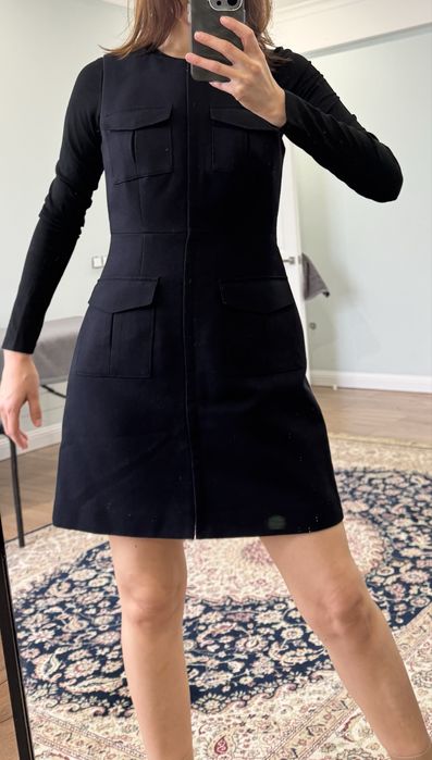 Темно синее платье футляр