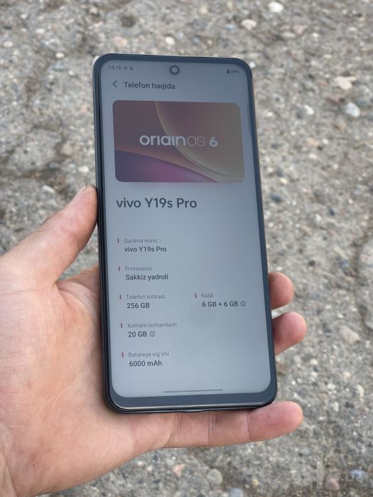 Vivo y19s pro 256 tali radnoyi