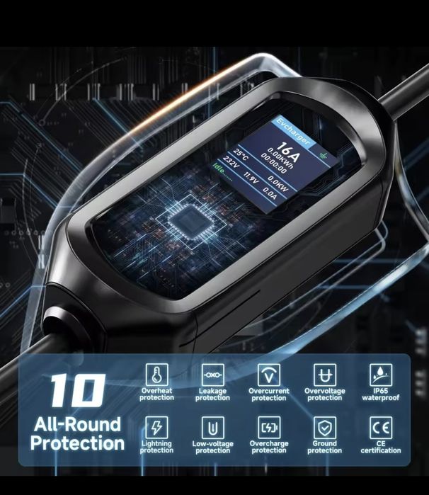 Charger 3,6//7.2 Kw, pt  mașini electrice și plug-in, control prin WiFi al puterii de incarcare