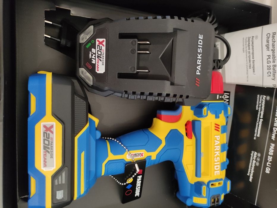 Bormasina 20 V Parkside cu baterie 2 ah si incarcator