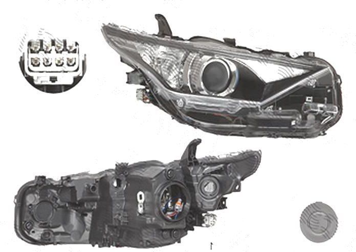 Far Toyota Auris (E18), 07.2015-, fata, Dreapta, cu LED daytime running light; HiR2+LED+WY21W; electric; fara motoras