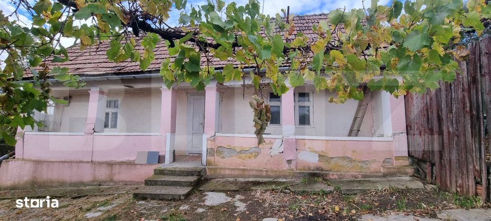 Casa cu doua corpuri,curte si gradina