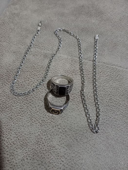 Цепочка и 2 кольца серебро