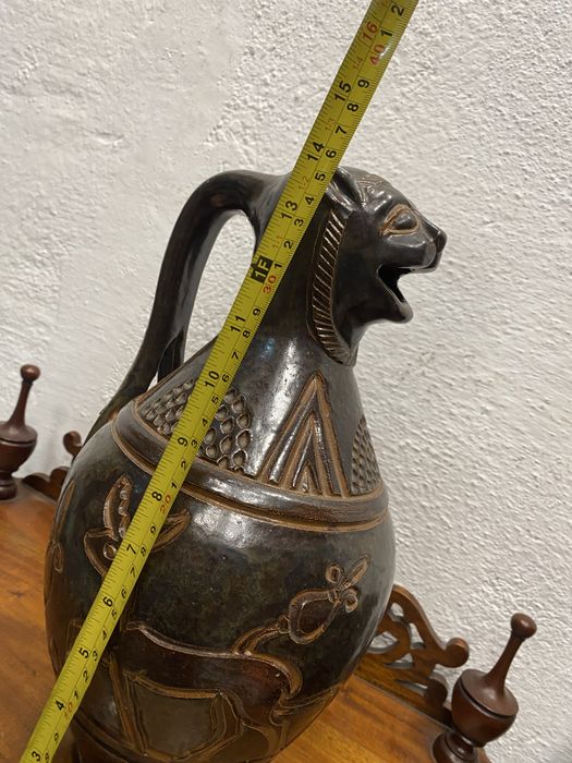 Керамична стомна Gres Dubois с глава на лъв Белгия 1950 г.