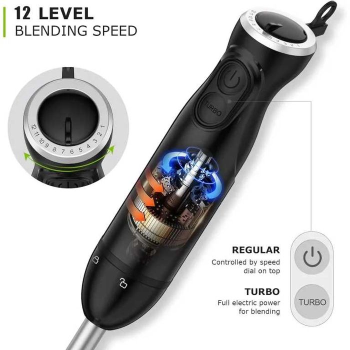 Мощен Блендер Bonsenkitchen 1000W 12 скорости