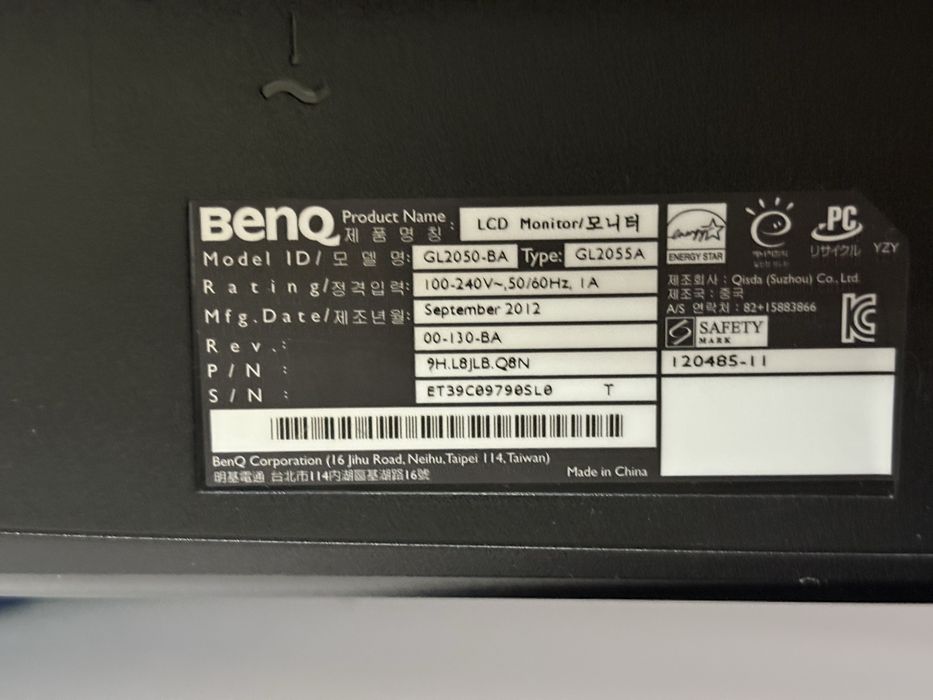 Монитор 20” BenQ GL2050-Ba – хорошее состояние