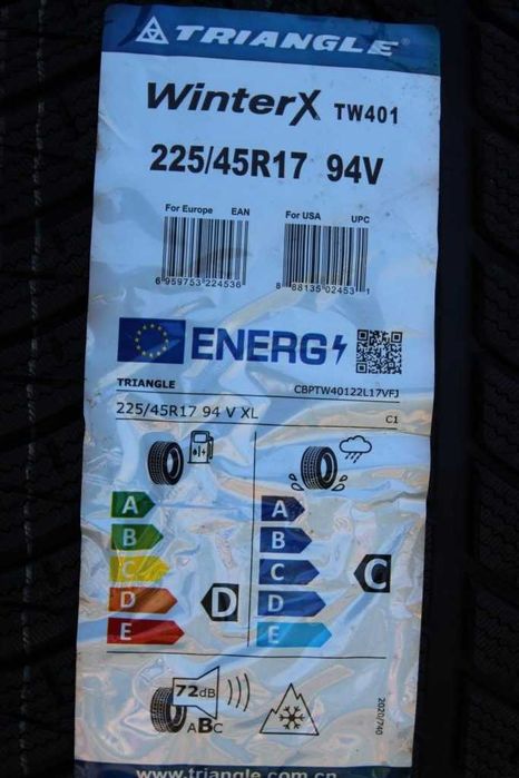 Anvelope iarna noi 225/45R17 94V, XL, Triangle, DOT 2025
