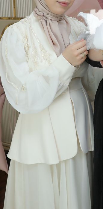 KOSTYUM DVOYKA айвори (жакет + юбка) на никах/закс/выписка