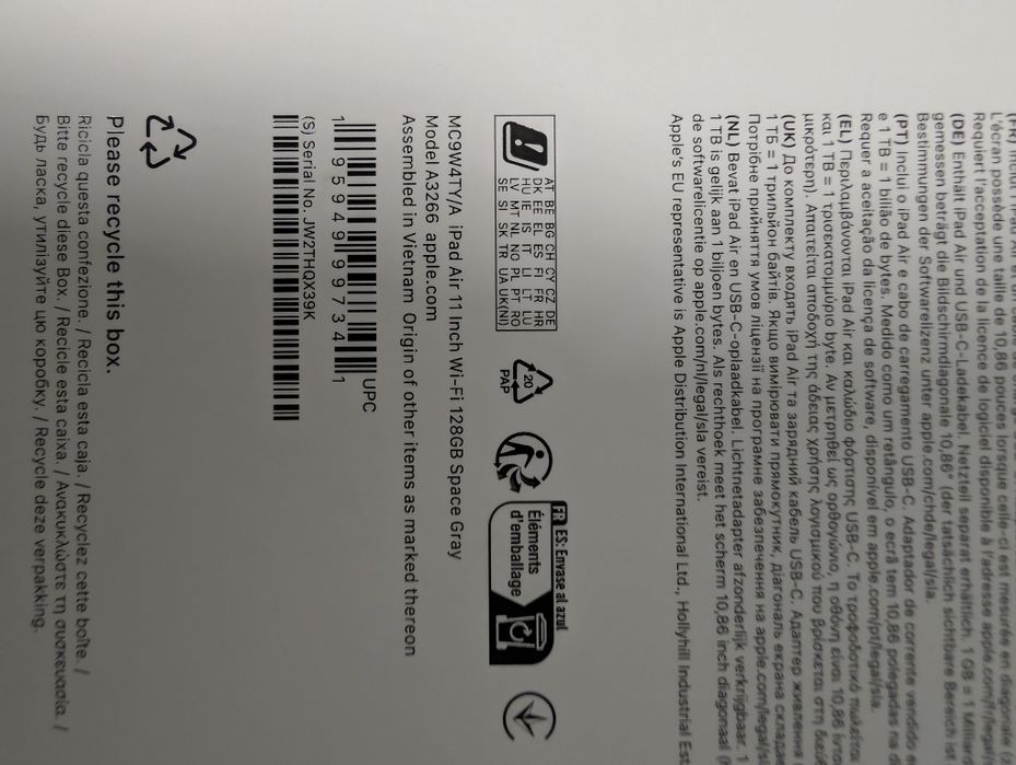 Tableta APPLE iPad Air 11" (M3), 128GB, 8GB RAM, Wi-Fi, Sigilata!