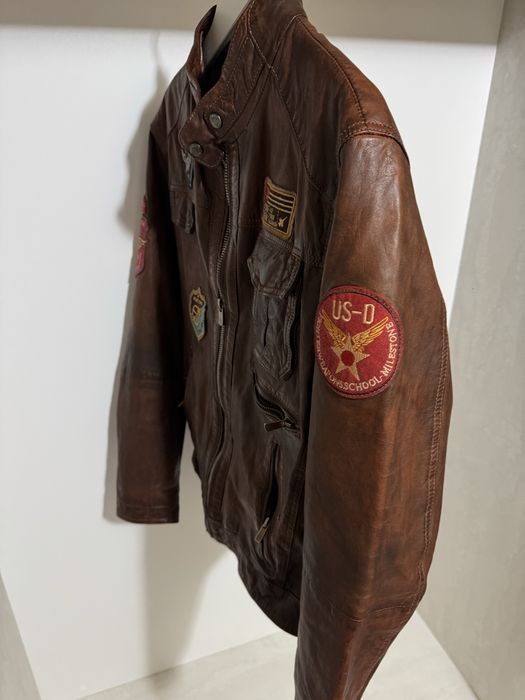 Geacă piele naturală Milestone stil Top Gun pilot, mărimea M