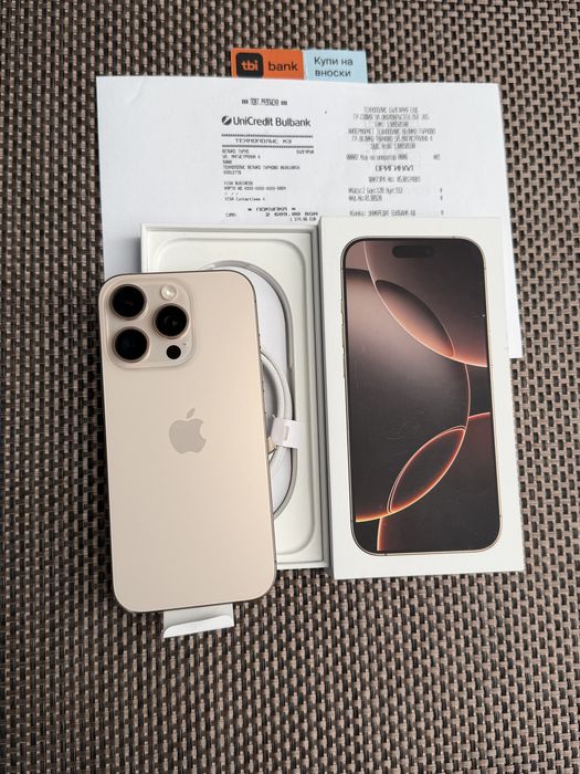 КАТО НОВ!/*ЛИЗИНГ*/ iPhone 16 Pro 256Gb Desert Titanium 24М гаранция
