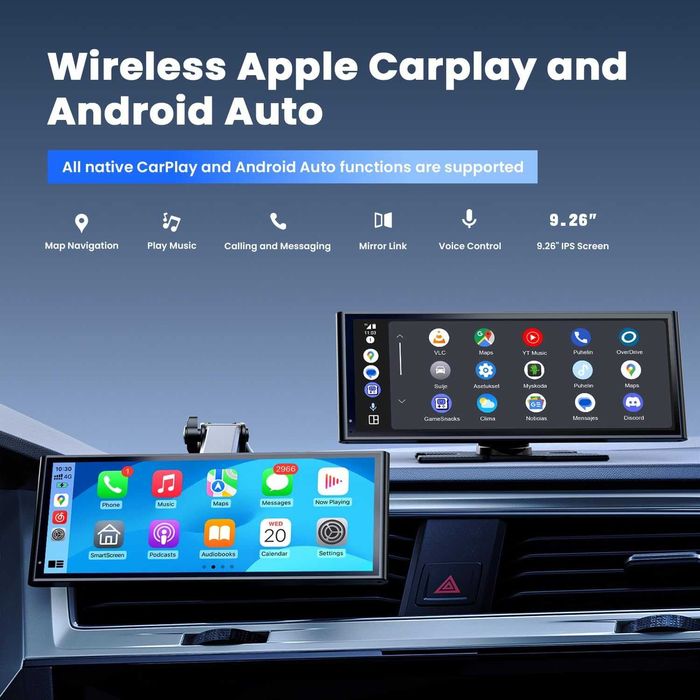 Чисто нов Krunia 9.26" Безжичен Apple CarPlay и Android Auto + Камера