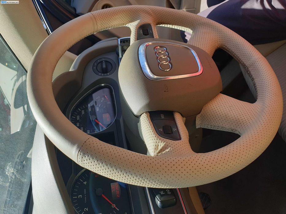 Volan Piele 4 Spite cu Comenzi FARA Airbag Retapitat cu Husa Audi A6 C6 NFL Non Facelift 2004 - 2008 [K6897]