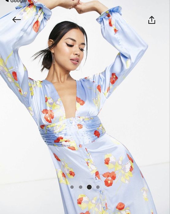 Дълга рокля от сатен на Asos design