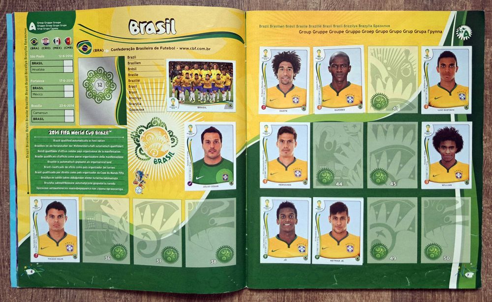 Album Panini World Cup 2014 Brasil cu 67 stickere aditionale