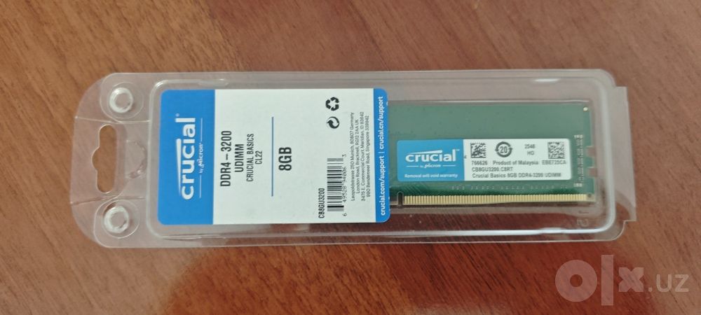 Yengi Ozu Crucial Ddr4 8gb 3200 va Samsung Ddr4 4gb 3200 Holati Yengi