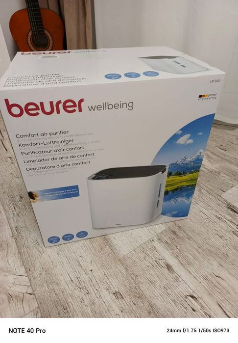 Purificator de aer, Beurer, LR 330, 2 in 1: purificare si umidificare, Pana la 35 m2,
