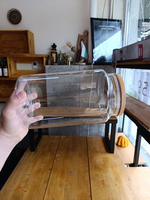 Магазин буркан стъклен ядки магазин   за съхранение, магазин, ядки,био