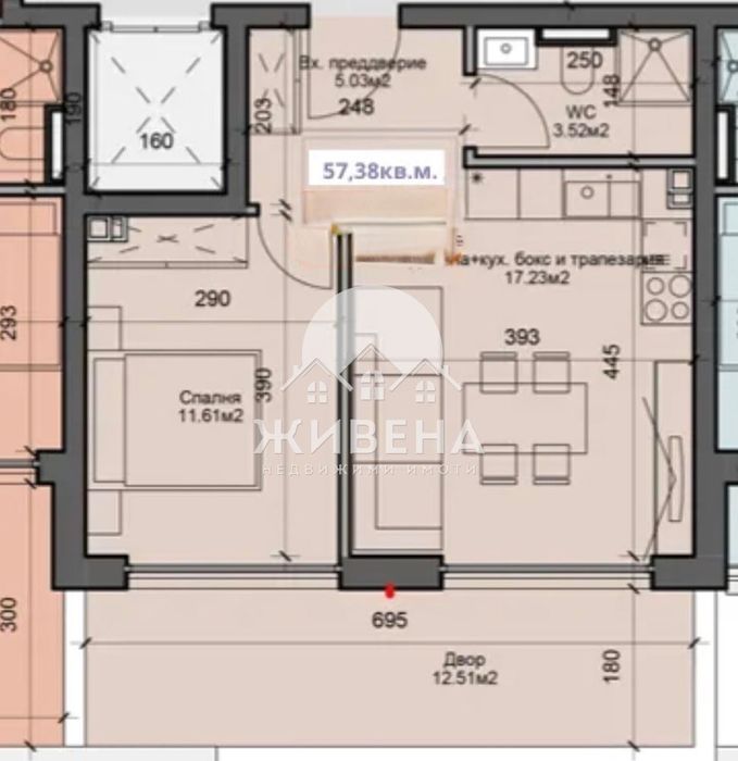 2-стаен в Варна-м-т Св. Никола площ 57 цена 99500