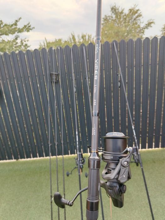 Set 4 lansete Viper 3.9m, 3.5 LBS + 4 Mulinete Commander Carp 10000 8