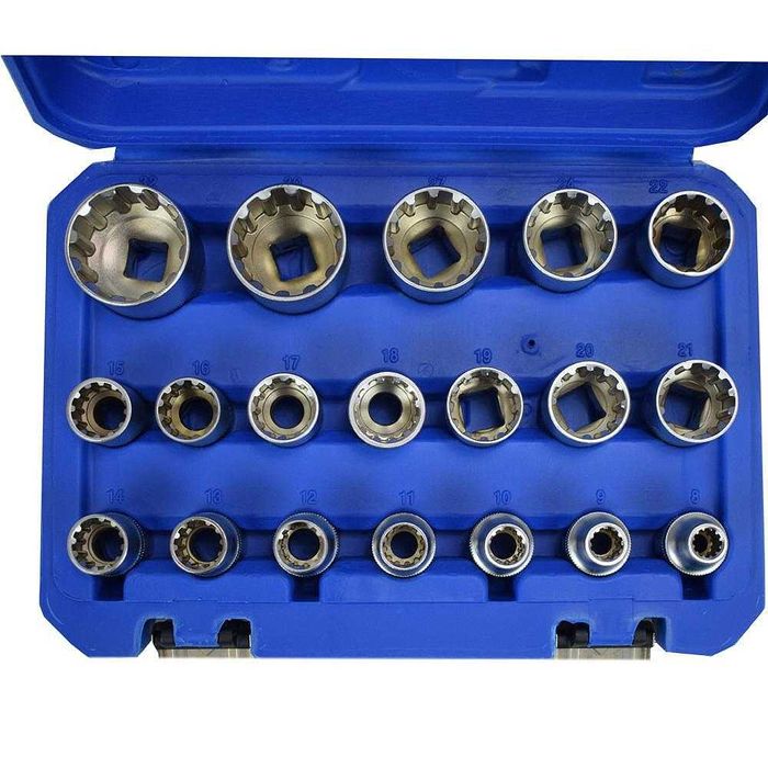 Комплект вложки 1/2 SPLINE 12-стенни 19 части HAWEK