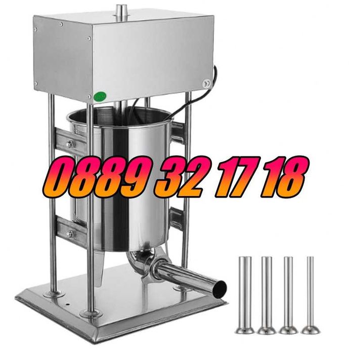 Електрическа пълначка за месо 10 литра с педал, пълначка за кайма