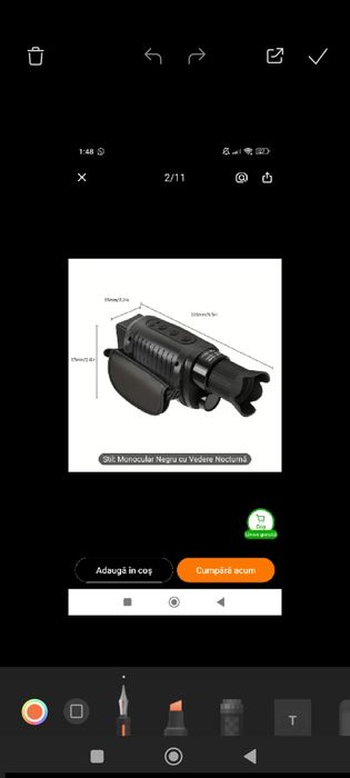 Monocular night vision vânătoare camping