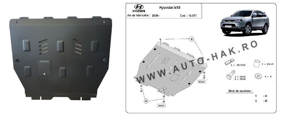 Scut motor metalic otel 2-3mm Hyundai Accent, Tucson, Santa-Fe,i10,i20