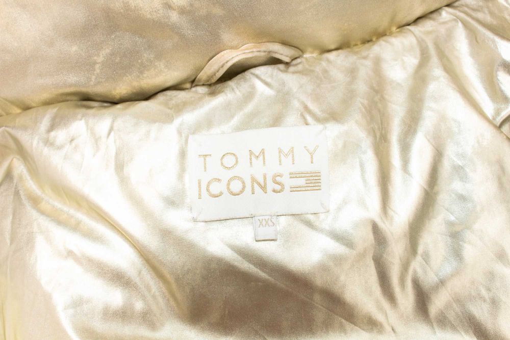 Tommy Hilfiger Icons Gold Puffer дамско яке златно пълнеж пух RARE S
