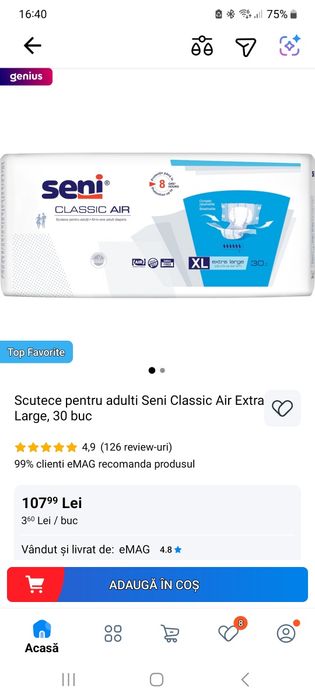 Scutece Seni pentru adulți mărimea XL