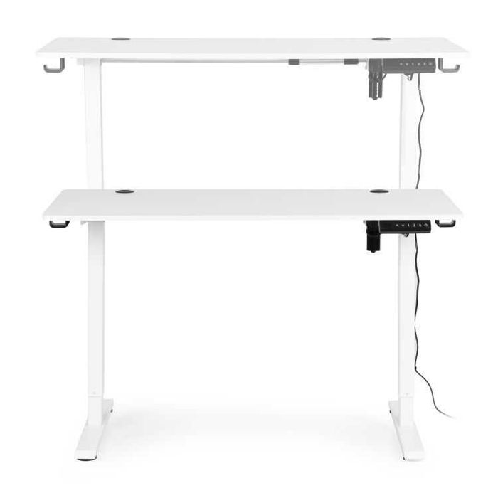Електрическо бюро, 120x60 см, регулируема височина 72-117 см, бял
