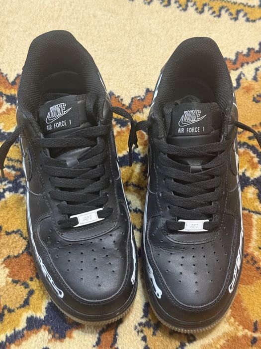 vand air force 1 low skeleton black