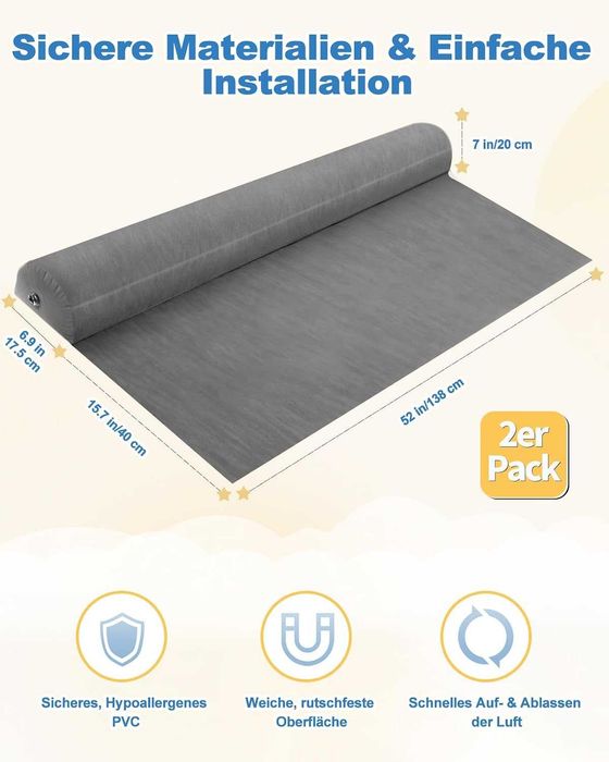 Bare de protecție pentru pat gonflabile pentru copii – Set de 2