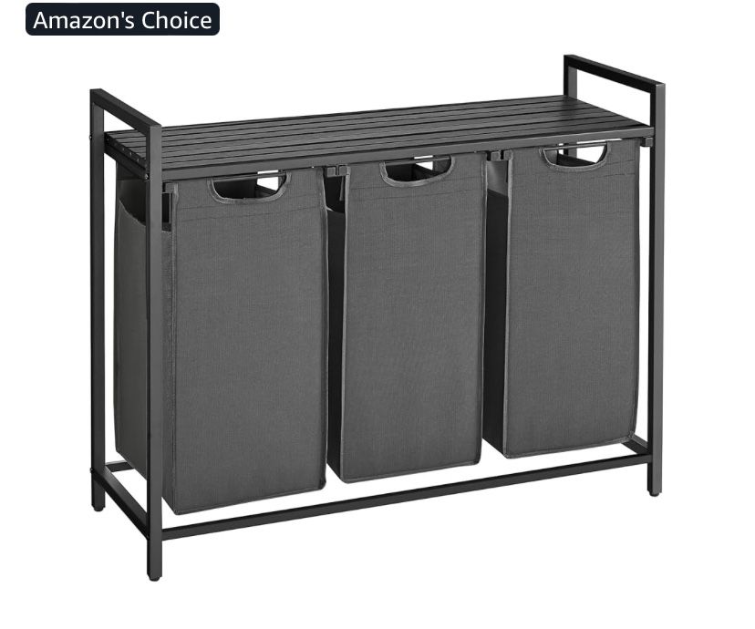 Кош за пране с рафт VASAGLE