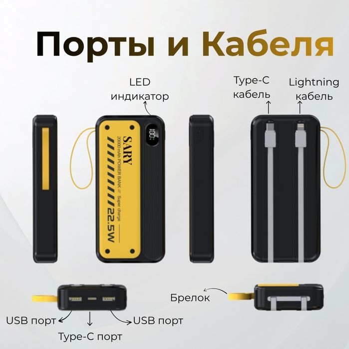 Power Bank аккумулятор 20 000 мАч.