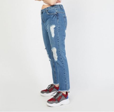 Дамско синьо дънки