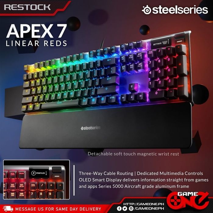 Steelseries APEX 7 СКИДКА (Свитчи Red) Механическая Клавиатура 1шт