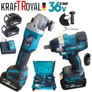 Акумулаторни Безчеткови ъглошлайф и гайковерт KRAFT ROYAL - 850 NM
