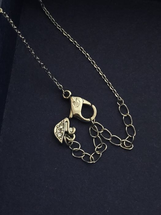 Lantisor Swarovski argintiu cerc albastru