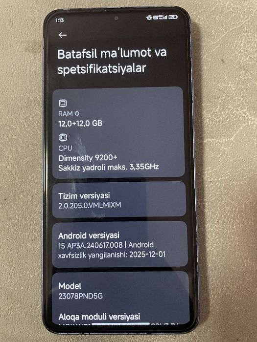 Xiomi 13 t pro 12+12 /512
512/12+12
Pubg 120 fps 
Kamerasi 8K24
Natxi: