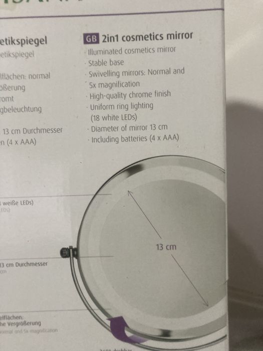 Oglindă cosmetică 2in1 medisana