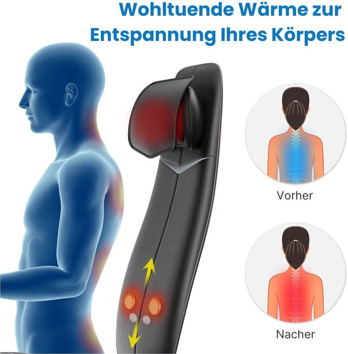 Масажор седалка Шиацу, възглавница за масаж на врата и гърба S BM076