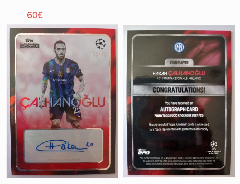 Колекционерски футболни карти - автограф