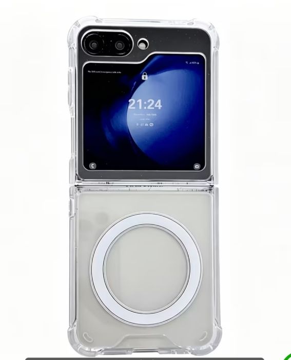 Samsung galaxy Z flip 8/7/6 magsafe ударо-устойчив кейс прозрачен