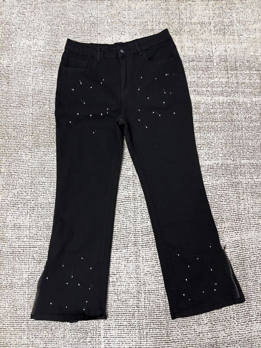 Blugi baggy flared cu fermoar