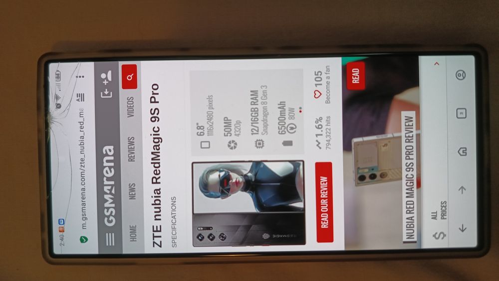 Redmagic 9s pro 12/256gb alb, android 16