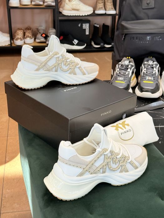 PINKO Ariel Оригинални Дамски Сникърси – Бели | Размери 36–41