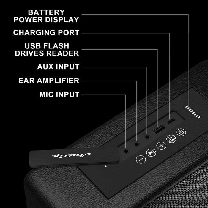 Anttip Bluetooth тонколона,преносим високоговорител 80w