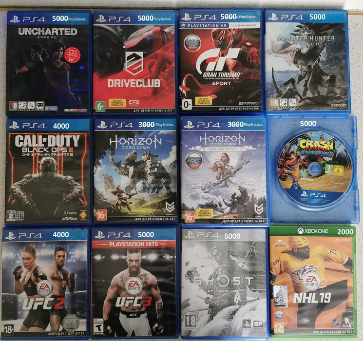 Диски с играми на PS4/PS5