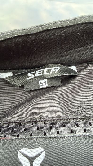 Geaca moto piele SECA SRS II negru/rosu/camo